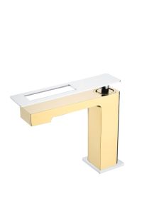 Смеситель для раковины низкий Boheme Q Gold-Chrome