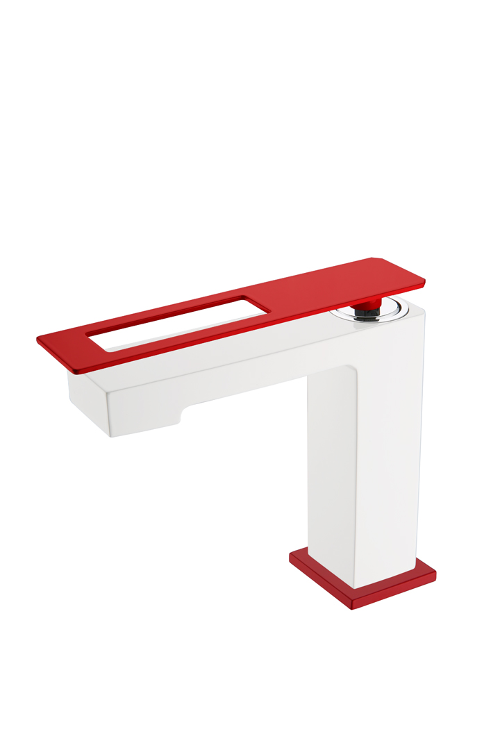 Фото Смеситель для раковины низкий Boheme Q White-Red