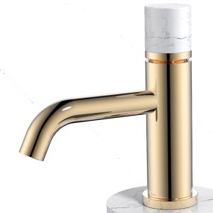 Смеситель для раковины Boheme Stick Gold Mramor White