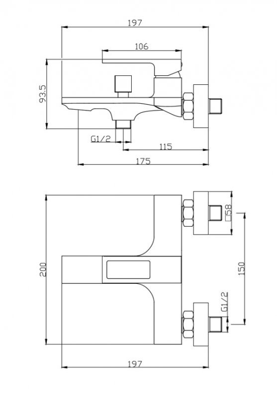 Дополнительное фото №5 Смеситель для ванны Belbagno LUC-VAS-ORO золото