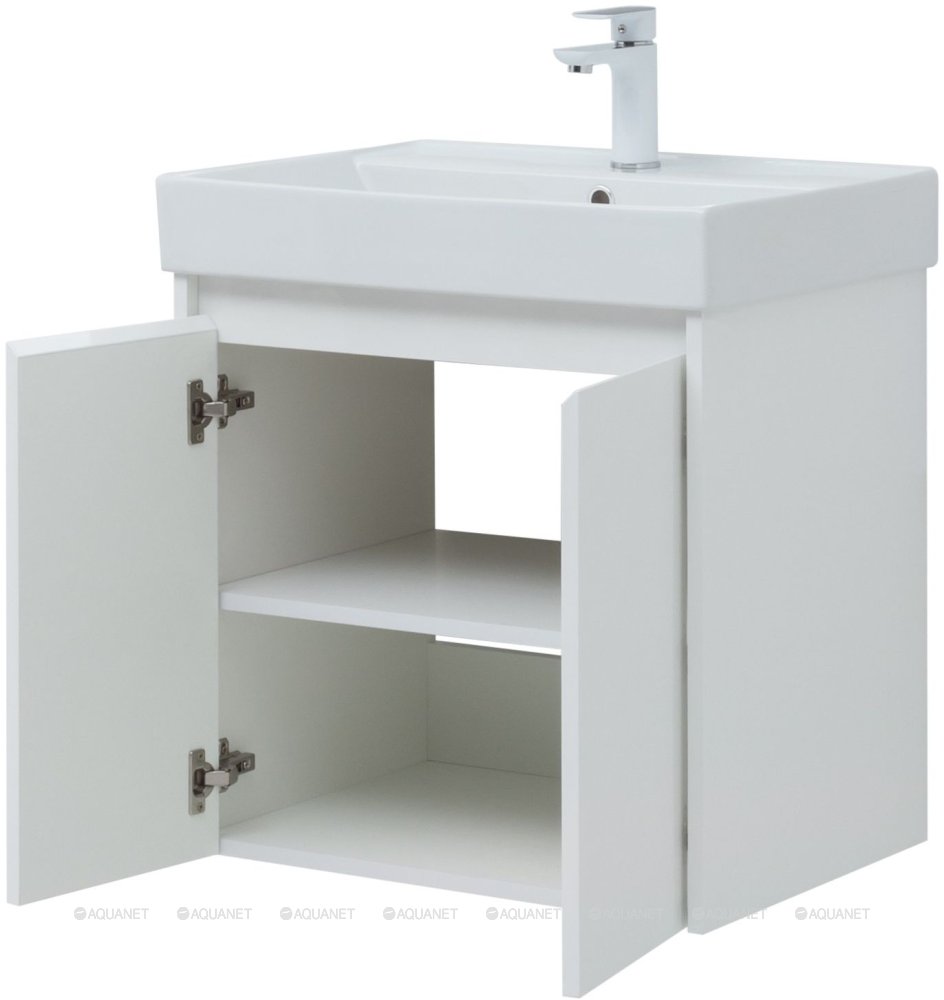 Дополнительное фото №3 Тумба Aquanet Nova Lite 75 2 дв. белый глянец с раковиной Латина 75