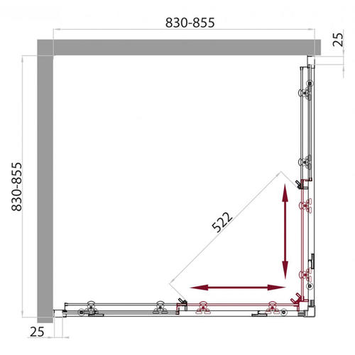 Дополнительное фото №2 Душевой угол Belbagno SELA-A-2-85-Ch-Cr