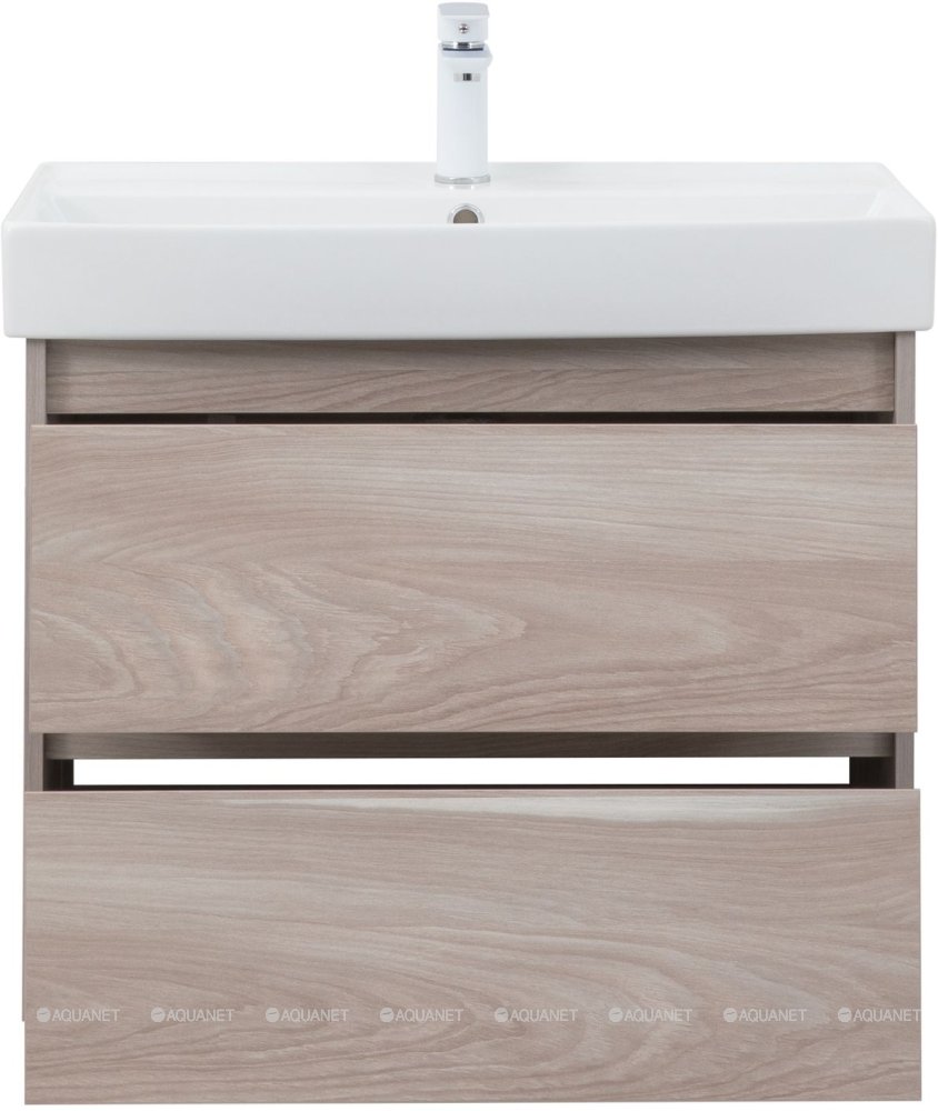 Дополнительное фото №3 Тумба Aquanet Nova Lite 75 2 ящ. цв. орех светлый с раковиной Латина 75