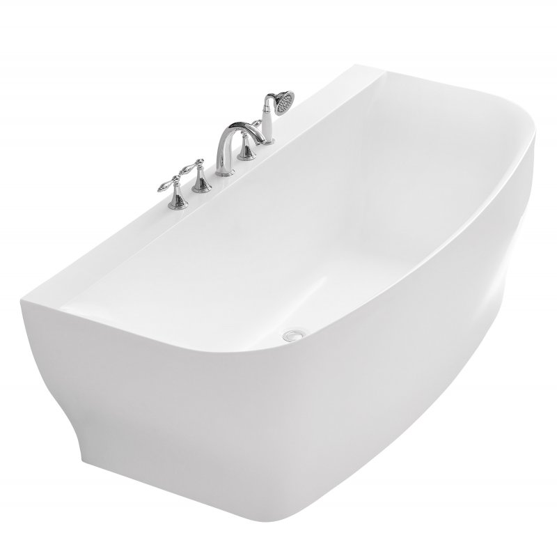 Фото Ванна акриловая пристенная Belbagno BB74-1650-W0 1650*780*590 без перелива