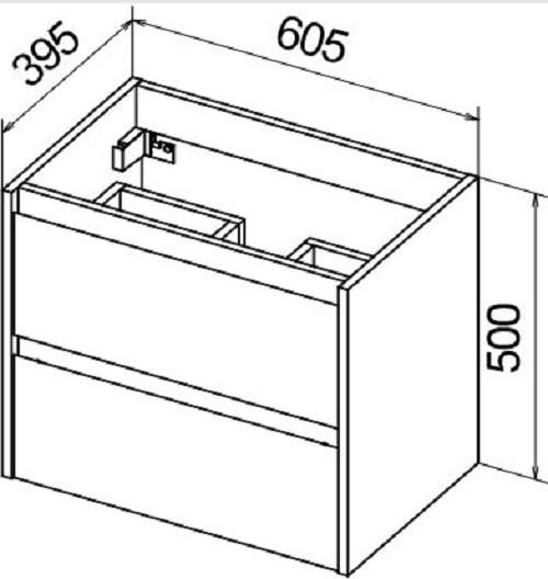 Дополнительное фото №1 Тумба Belbagno Kraft 610*39*51,5 Bianco Opaco с раковиной