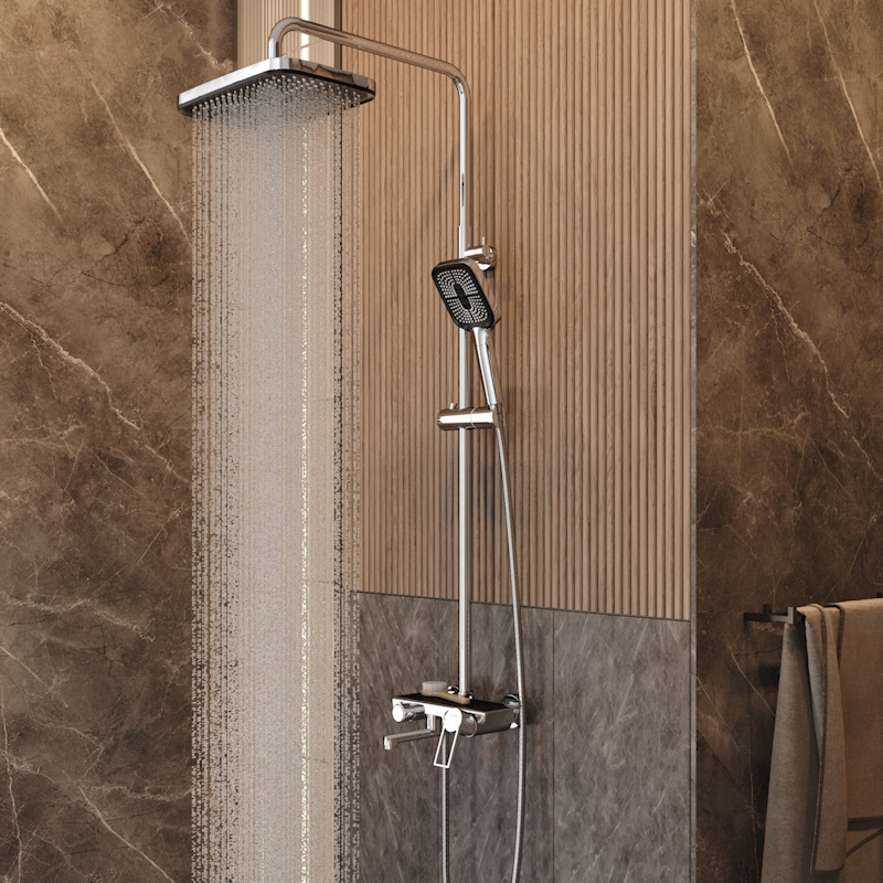 Дополнительное фото №1 Высокая душевая система Elghansa 2340715-2L -Gift с цифровым дисплеем (в подарок-банное полотенце)
