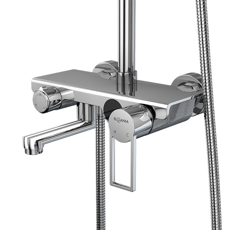 Дополнительное фото №7 Высокая душевая система Elghansa 2340715-2L -Gift с цифровым дисплеем (в подарок-банное полотенце)