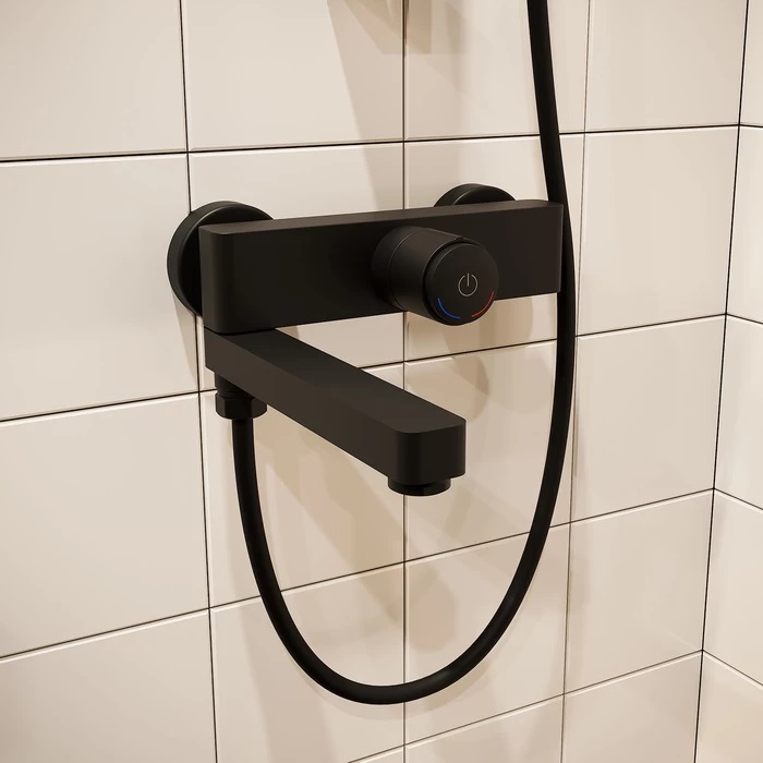 Дополнительное фото №1 Смеситель для ванны с управлением Push Control, черный матовый SLIBLBTi02WA