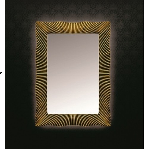 Фото Зеркало прямоугольное, с подсветкой, антик патина 80*120