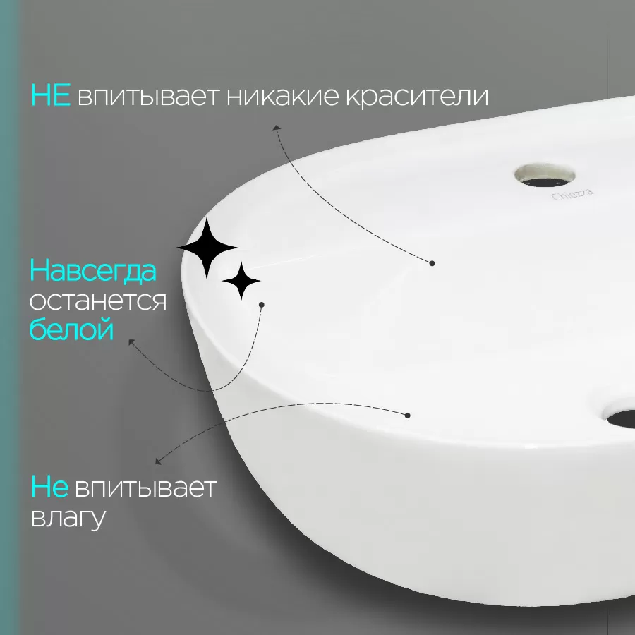 Дополнительное фото №3 Раковина CHIEZZA Bonivera 50 (CH5588BON) 510*380*115