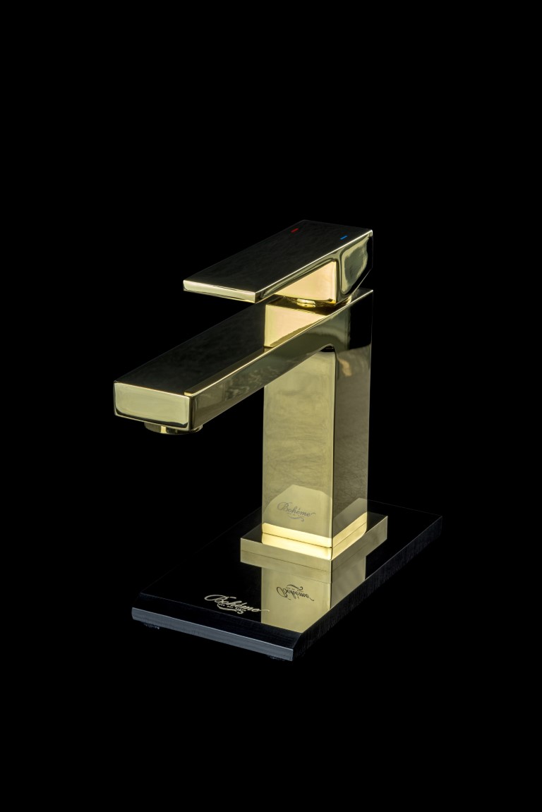 Дополнительное фото №1 Смеситель для раковины Boheme Qubic Gold