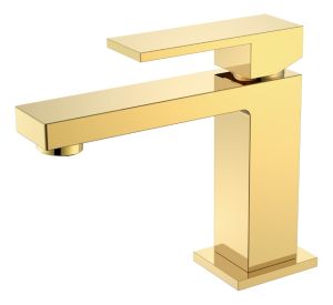 Смеситель для раковины Boheme Qubic Gold