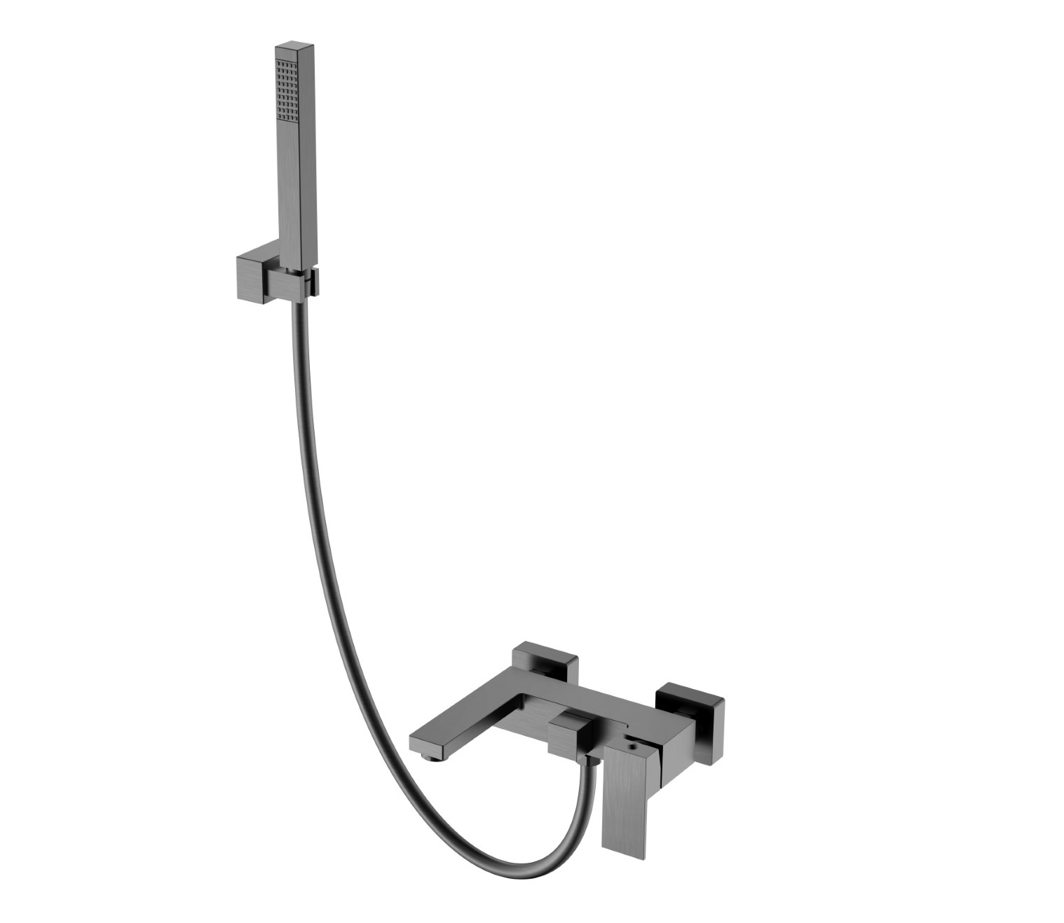 Фото Смеситель для ванны с душем Boheme Qubic Gun Metal