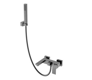 Смеситель для ванны с душем Boheme Qubic Gun Metal