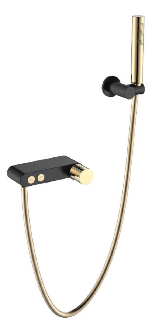 Фото Смеситель для ванны с душем Boheme Stick Black Diamond Gold