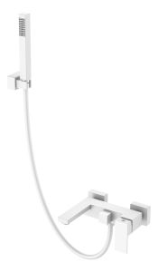 Смеситель для ванны с душем Boheme Qubic Matt White