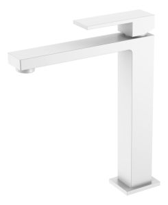 Смеситель для раковины Boheme Qubic Matt White высокий