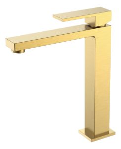 Смеситель для раковины Boheme Qubic Matt Gold высокий
