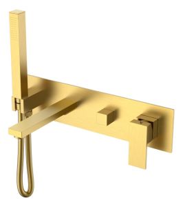Смеситель для ванны встраиваемый Boheme Qubic Matt Gold