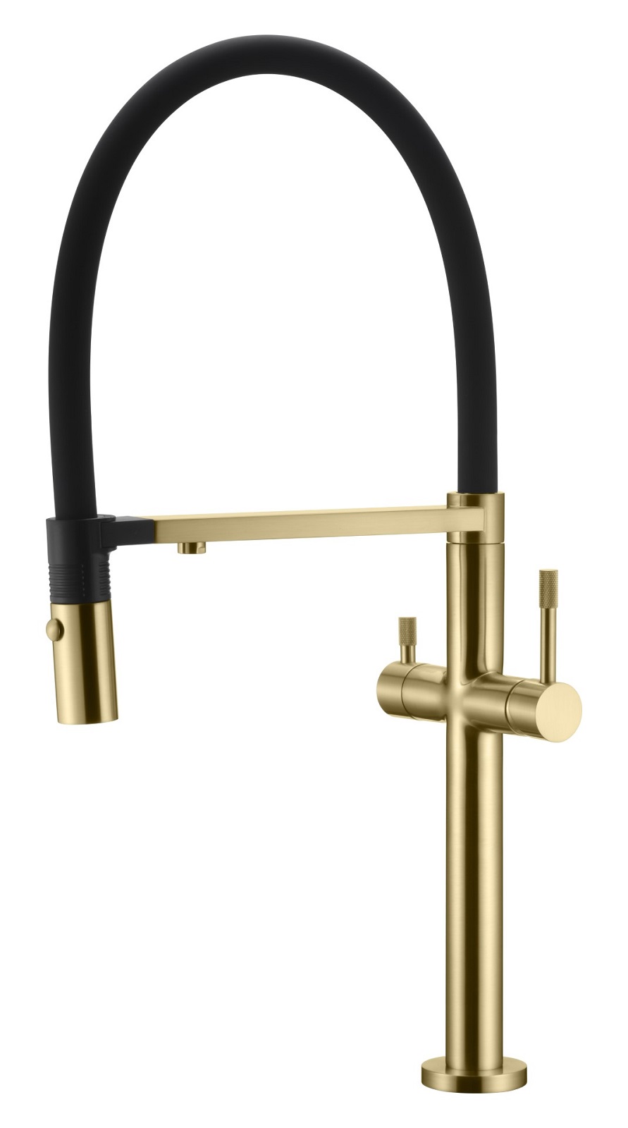 Фото Смеситель для кухни Boheme Uno Matt Gold с краном для питьевой воды