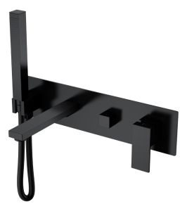 Смеситель для ванны встраиваемый Boheme Qubic Matt Black
