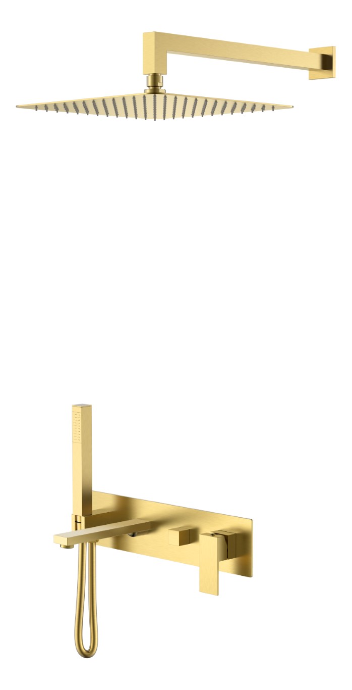 Фото Встроенная душевая система Boheme Qubic Matt Gold