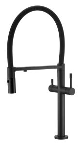 Смеситель для кухни Boheme Uno Black c краном для питьевой воды