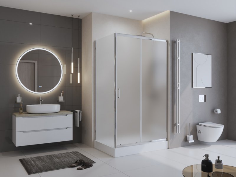 Фото Душевой угол BelBagno UNO-195-AH-1-100/80-P-Cr