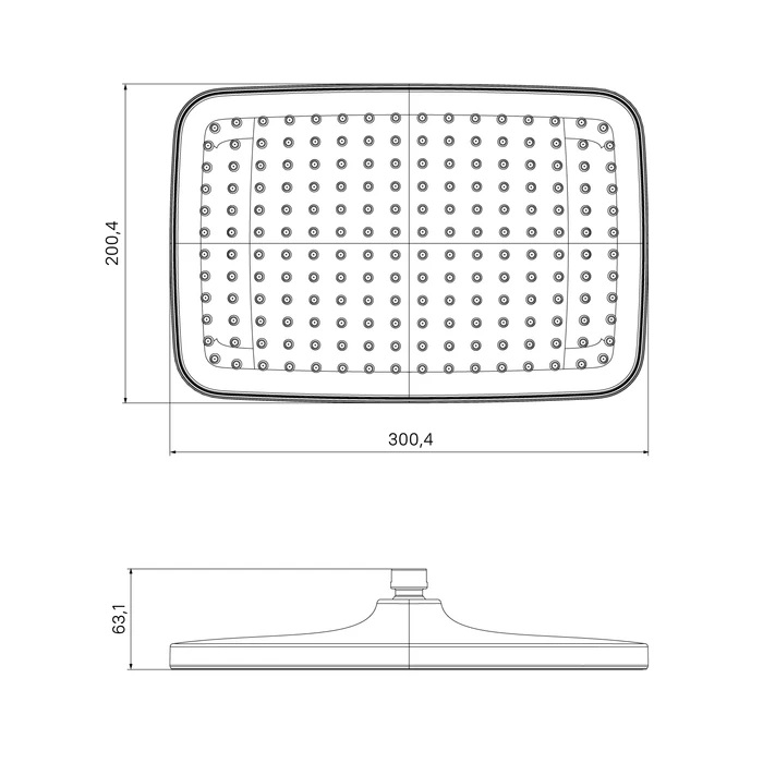 Дополнительное фото №1 Верхний душ Iddis Esper ESP25BSi64 300х200х63, черный матовый