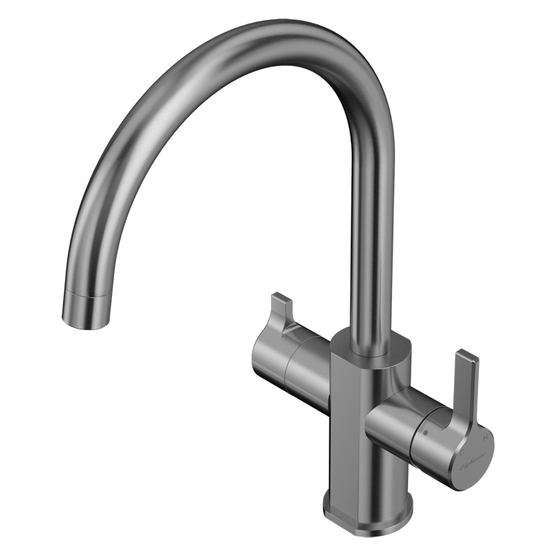 Фото Смеситель для кухни Elghansa 56B5511-Steel однорычажный (для фильтра) с бок. переключателем