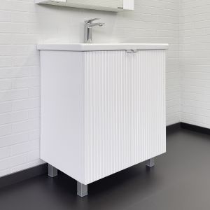 Тумба Comforty Лима-70 белый матовый с раковиной Como 70