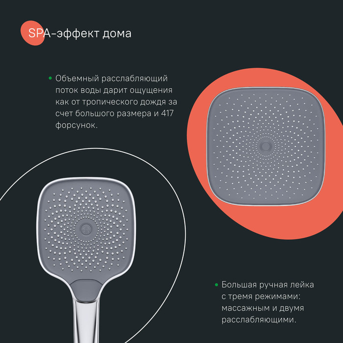 Дополнительное фото №9 Душевая система с тропическим душем Iddis SpaHome SPHSBTKi06 термостат, хром