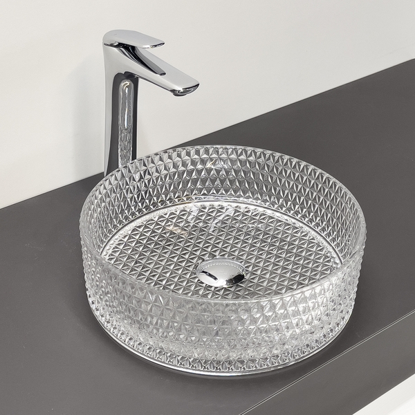 Фото COMFORTY. Накладная раковина CF21003 стеклянная прозрачное стекло