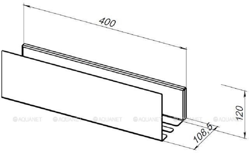 Дополнительное фото №1 Полка Aquanet Магнум 400х120х100 цв. белый матовый