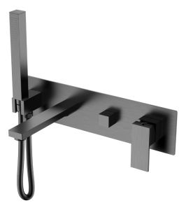 Смеситель для ванны встраиваемый Boheme Qubic Gun Metal