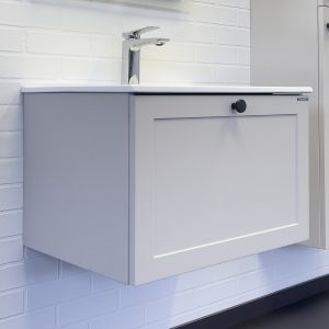 Тумба Comforty Ереван 60 серый шёлк с раковиной 60E