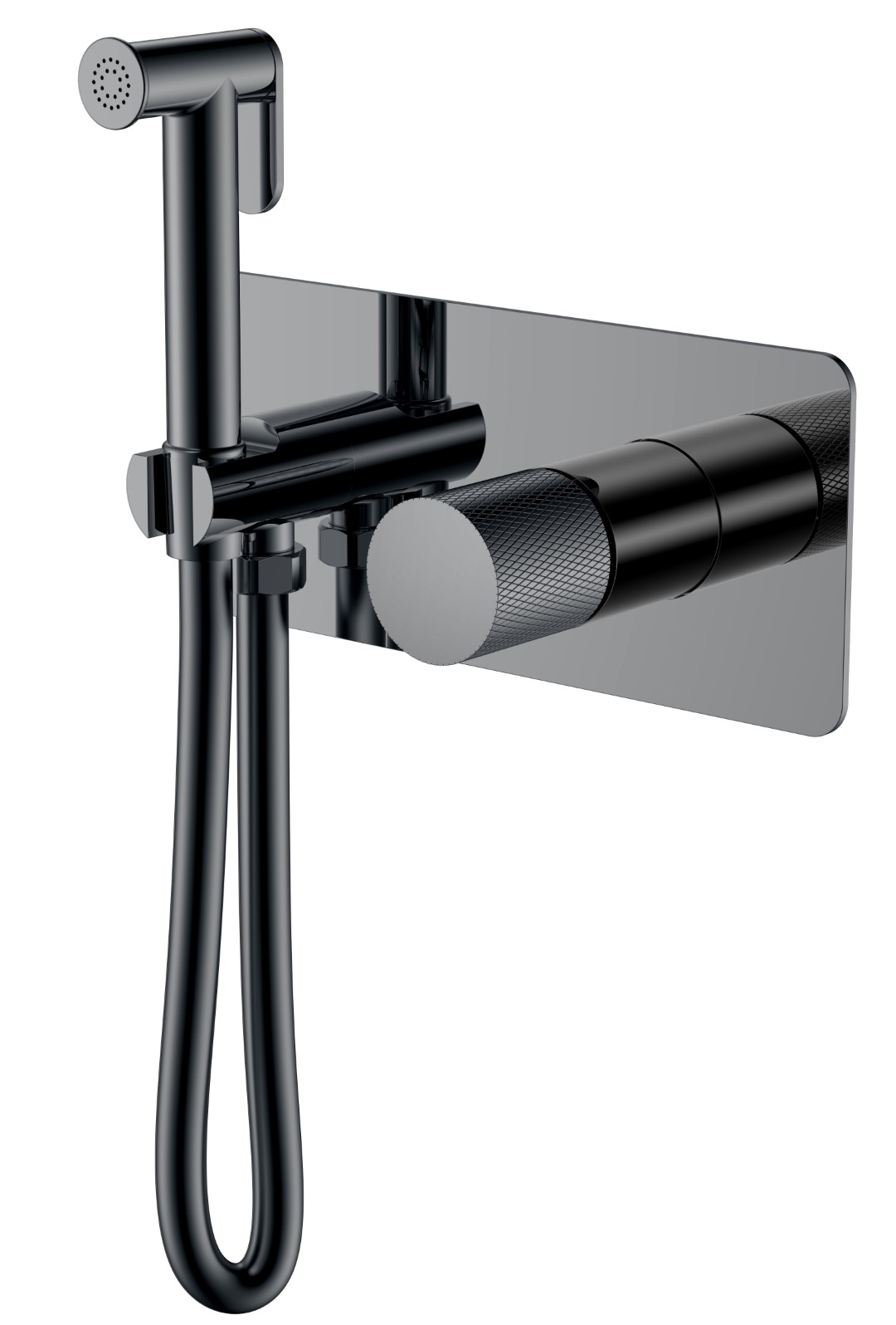 Фото Смеситель гигиенический Boheme Stick Shine Gun Metal c ручкой Touch