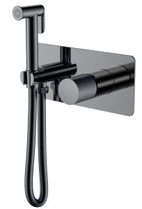 Смеситель гигиенический Boheme Stick Shine Gun Metal c ручкой Touch