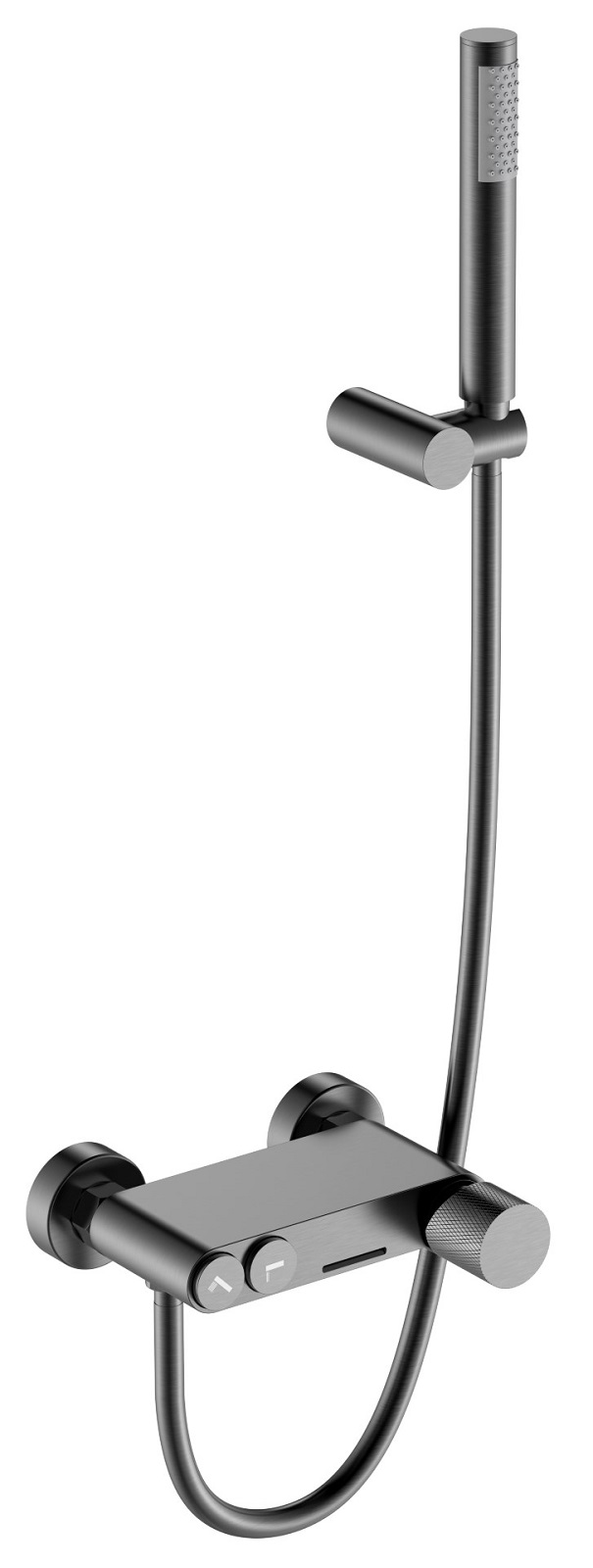 Фото Смеситель для ванны с душем Boheme Stick Gun Metall c ручкой Touch