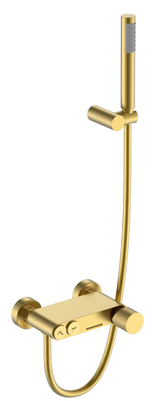 Фото Смеситель для ванны с душем Boheme Stick Matt Gold c ручкой Touch
