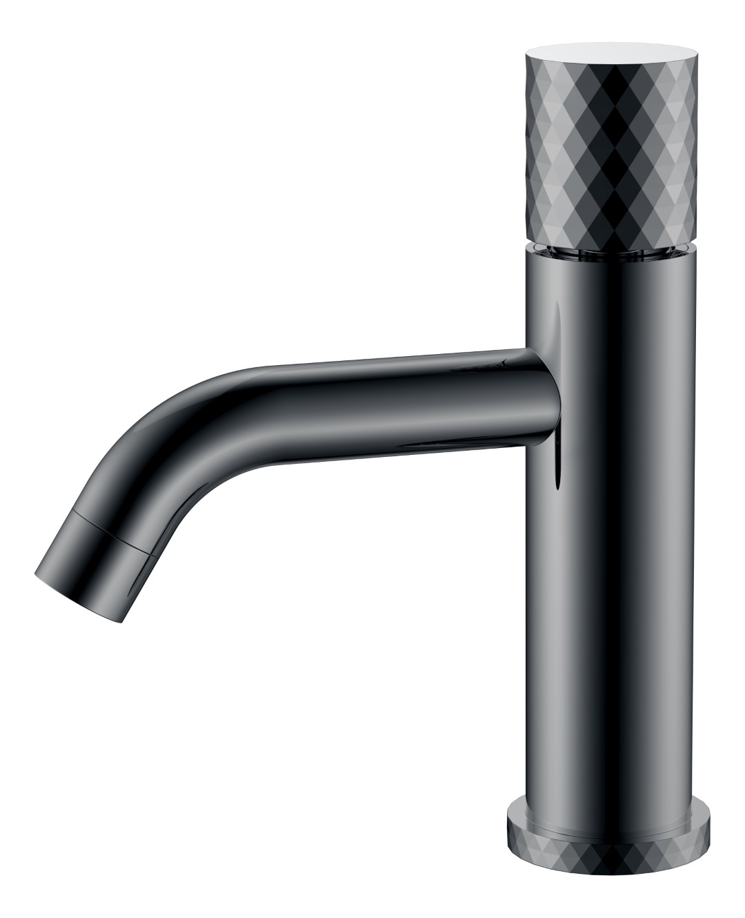 Фото Смеситель для раковины Boheme Stick Shine Gun Metal с ручкой Diamond