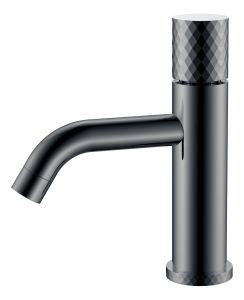 Смеситель для раковины Boheme Stick Shine Gun Metal с ручкой Diamond