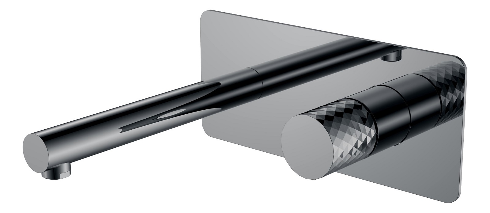 Фото Встраиваемый смеситель для раковины Boheme Stick Shine Gun Metal Diamond