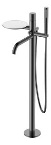 Смеситель напольный Boheme Stick Gun Metal c ручкой Diamond