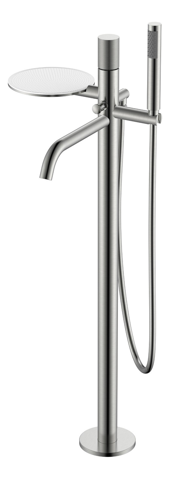 Фото Смеситель напольный Boheme Stick Nickel Brush c ручкой Touch