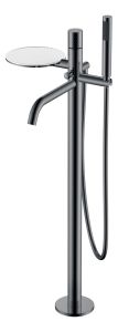Смеситель напольный Boheme Stick Shine Gun Metal с ручкой Diamond