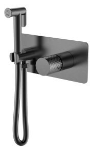 Смеситель гигиенический Boheme Stick Gun Metal c ручкой Diamond