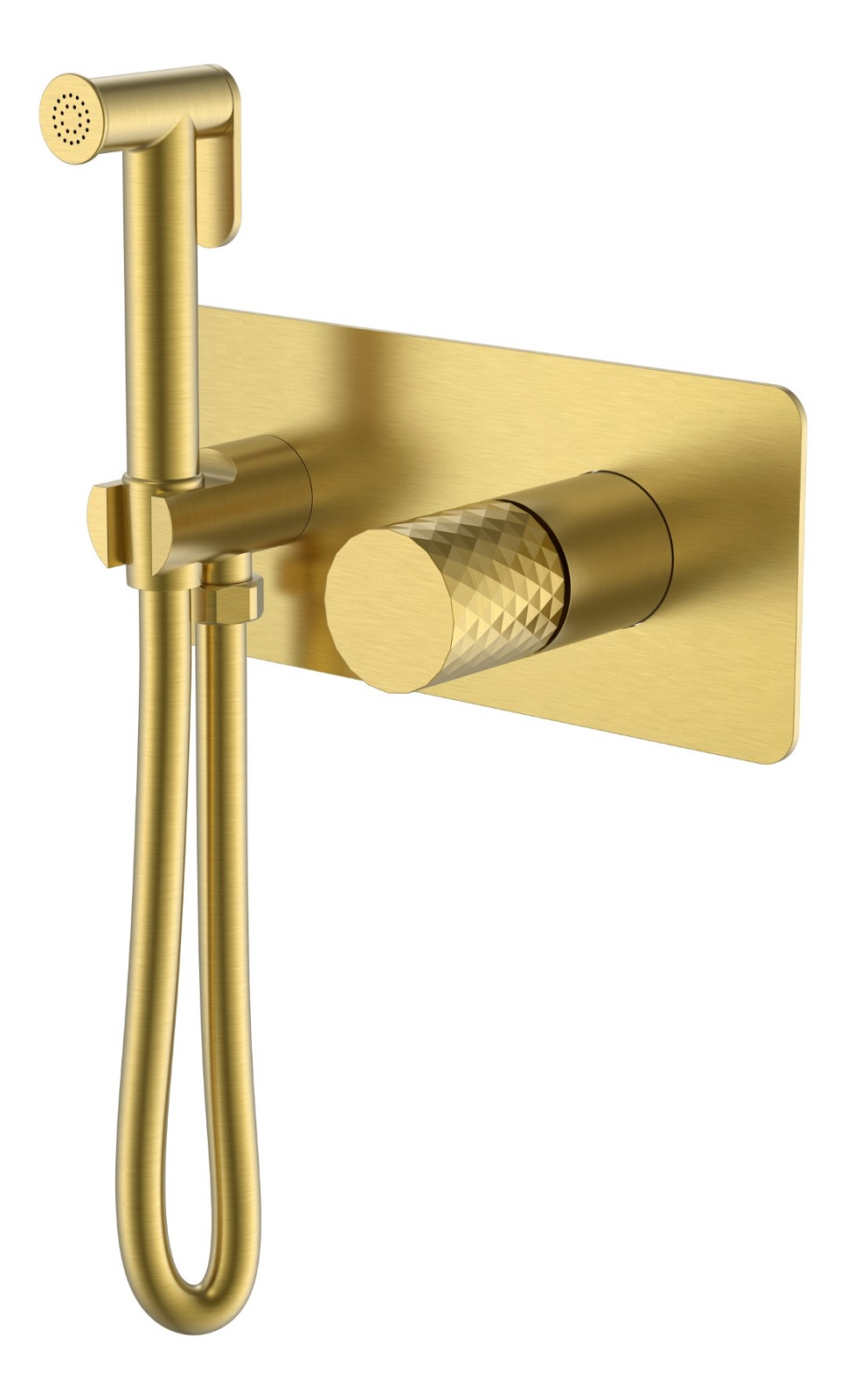Фото Смеситель гигиенический Boheme Stick Mat Gold c ручкой Diamond