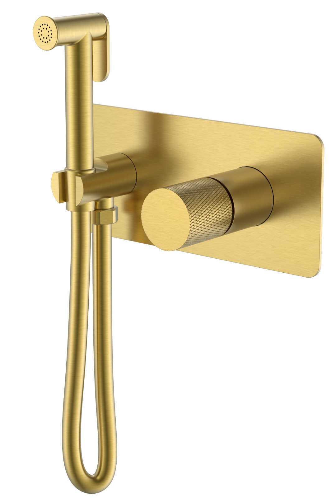 Фото Смеситель гигиенический Boheme Stick Matt Gold c ручкой Touch