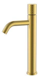 Смеситель для раковины высокий Boheme Stick Matt Gold с ручкой Diamond